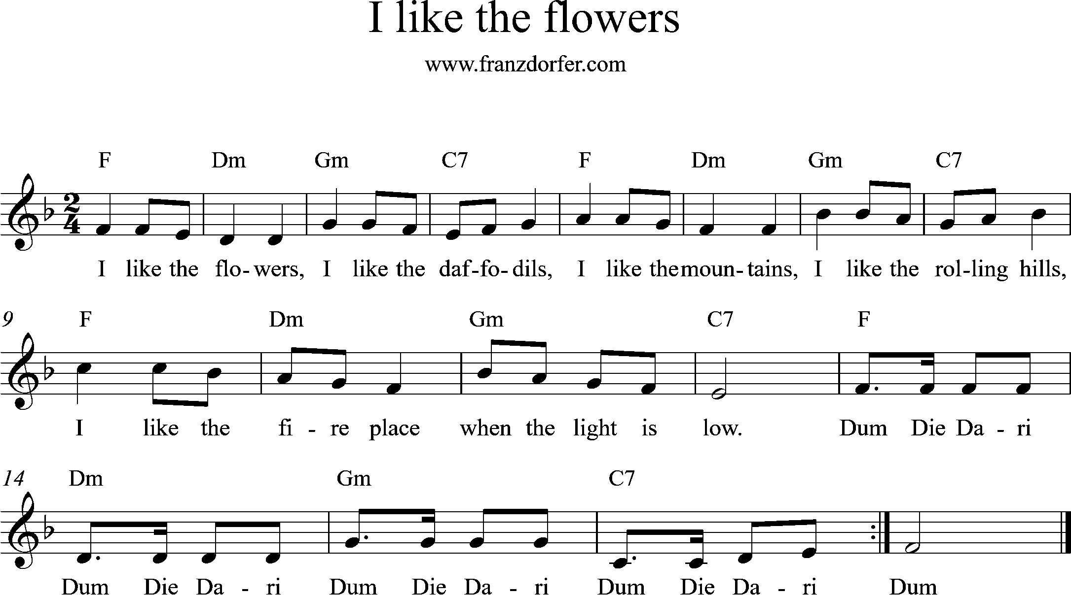 Trompete, I Like teh Flowers, F-Dur